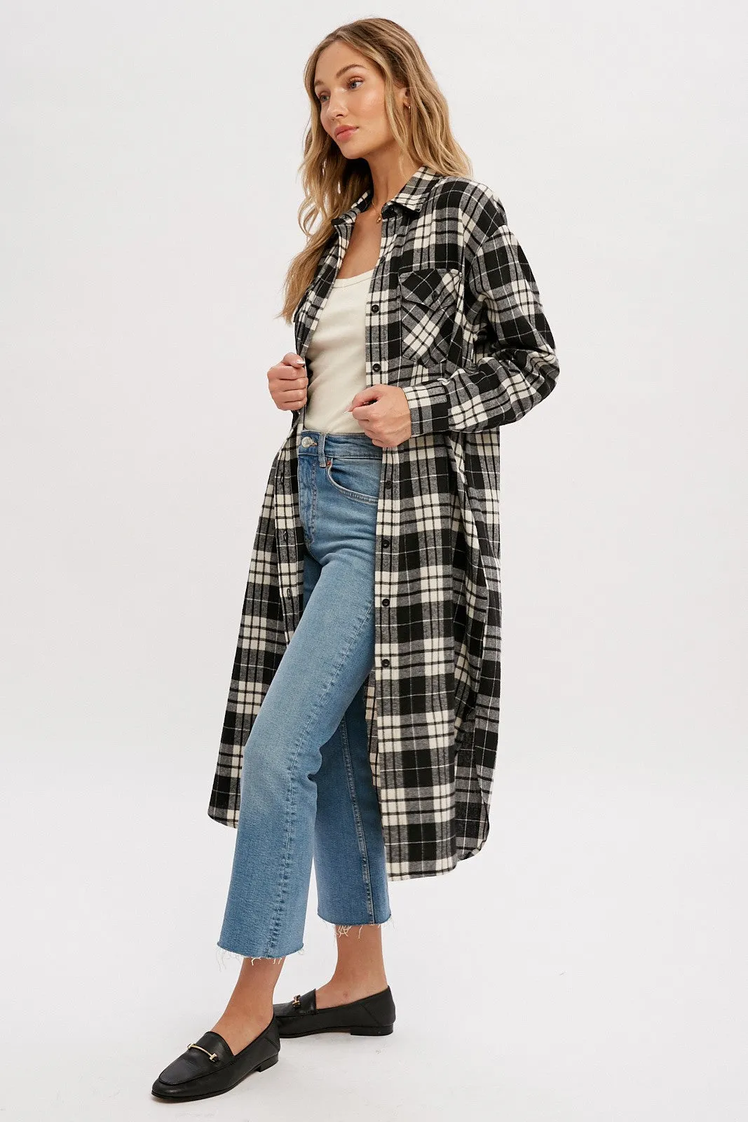 Black Plaid Oversized Shirt sold by Pinkblush product image thumbnail 2