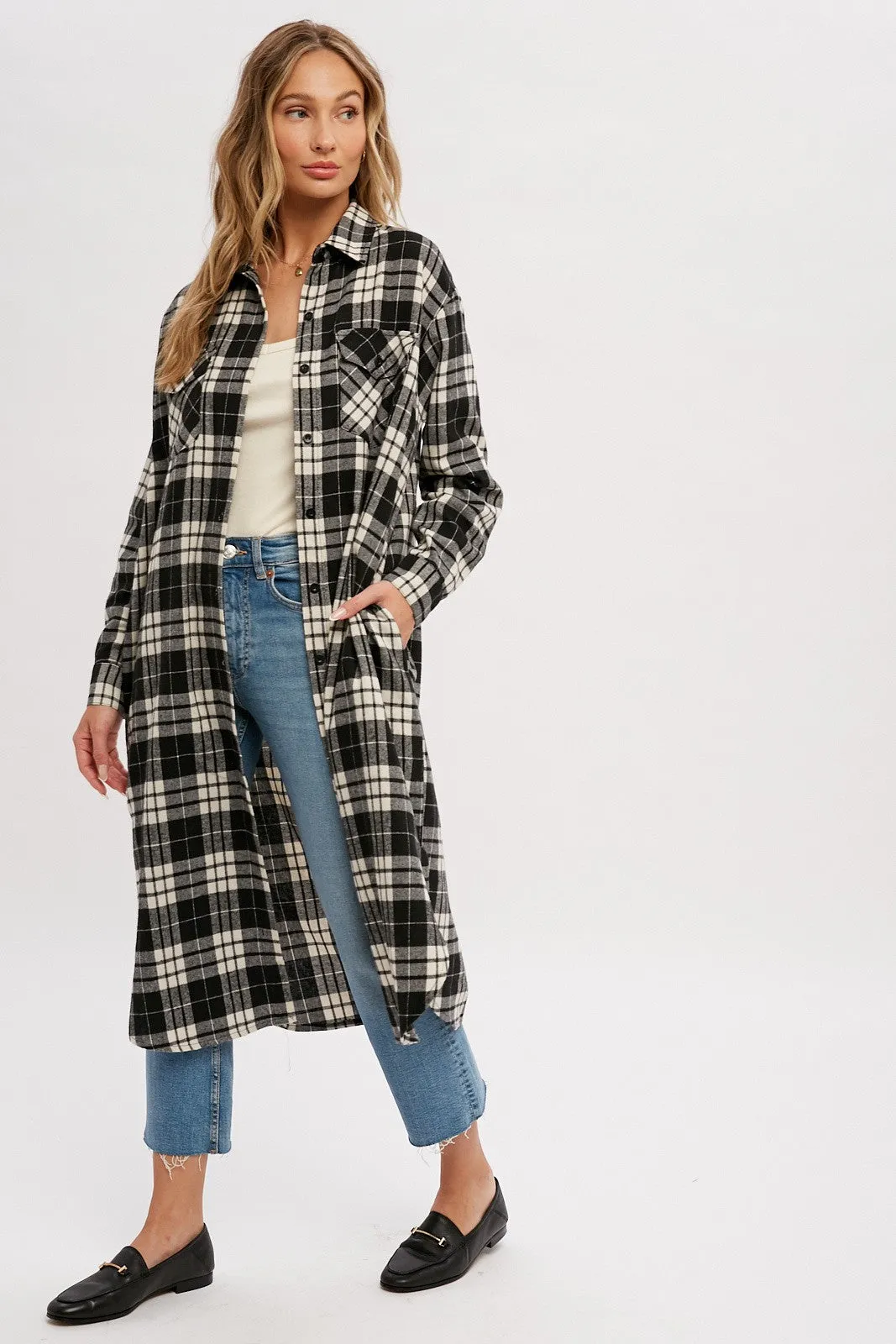 Black Plaid Oversized Shirt sold by Pinkblush product image thumbnail 3