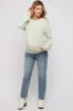 Mint Green Fuzzy Soft Knit Maternity Sweater sold by Pinkblush