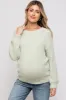 Mint Green Fuzzy Soft Knit Maternity Sweater sold by Pinkblush