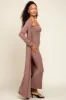 Mocha Ribbed Sleeveless Dress Cardigan Set sold by Pinkblush