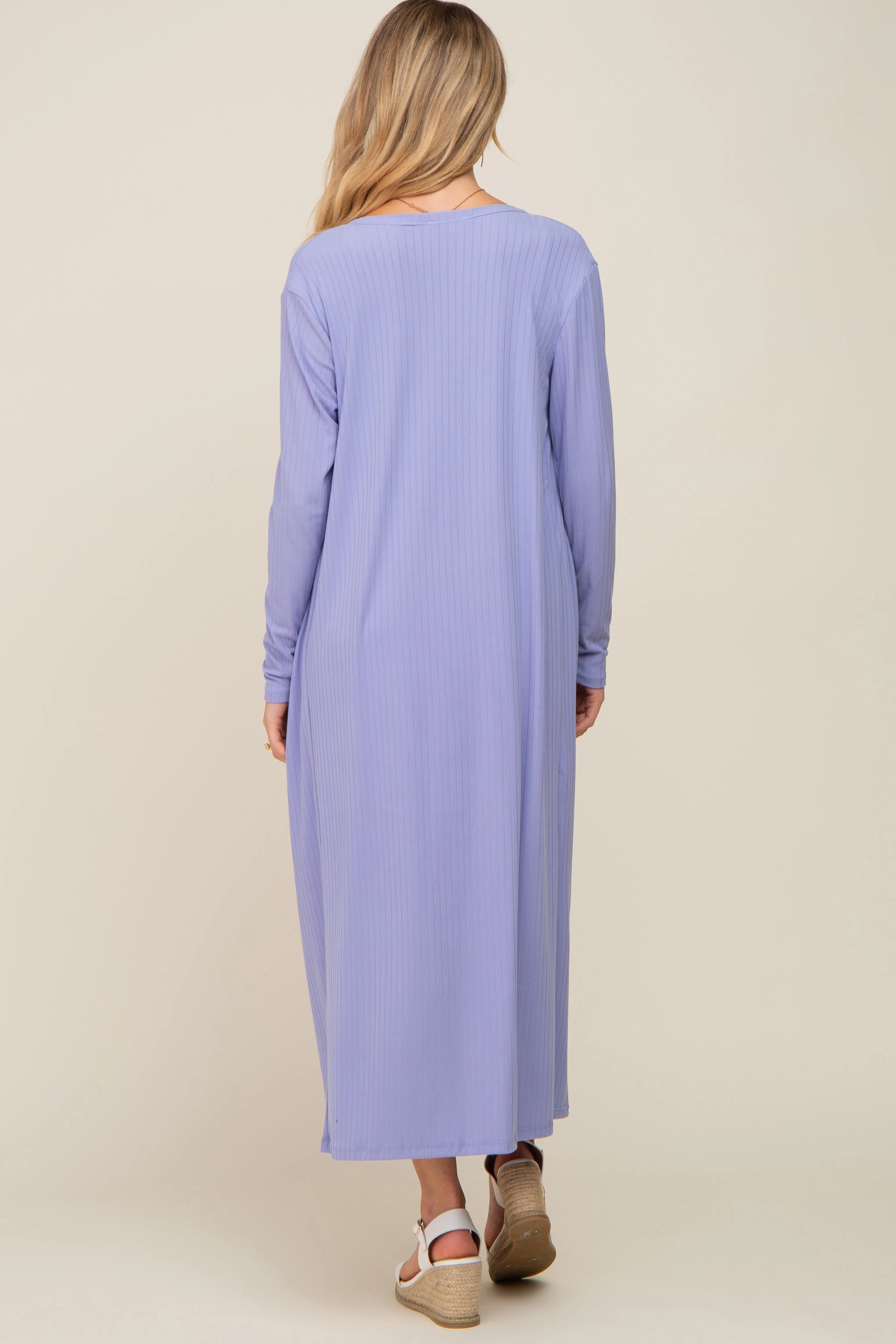 Lavender Ribbed Cardigan 2 Piece Maternity Set sold by Pinkblush product image thumbnail 4