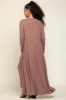 Mocha Ribbed Sleeveless Dress Cardigan Set sold by Pinkblush