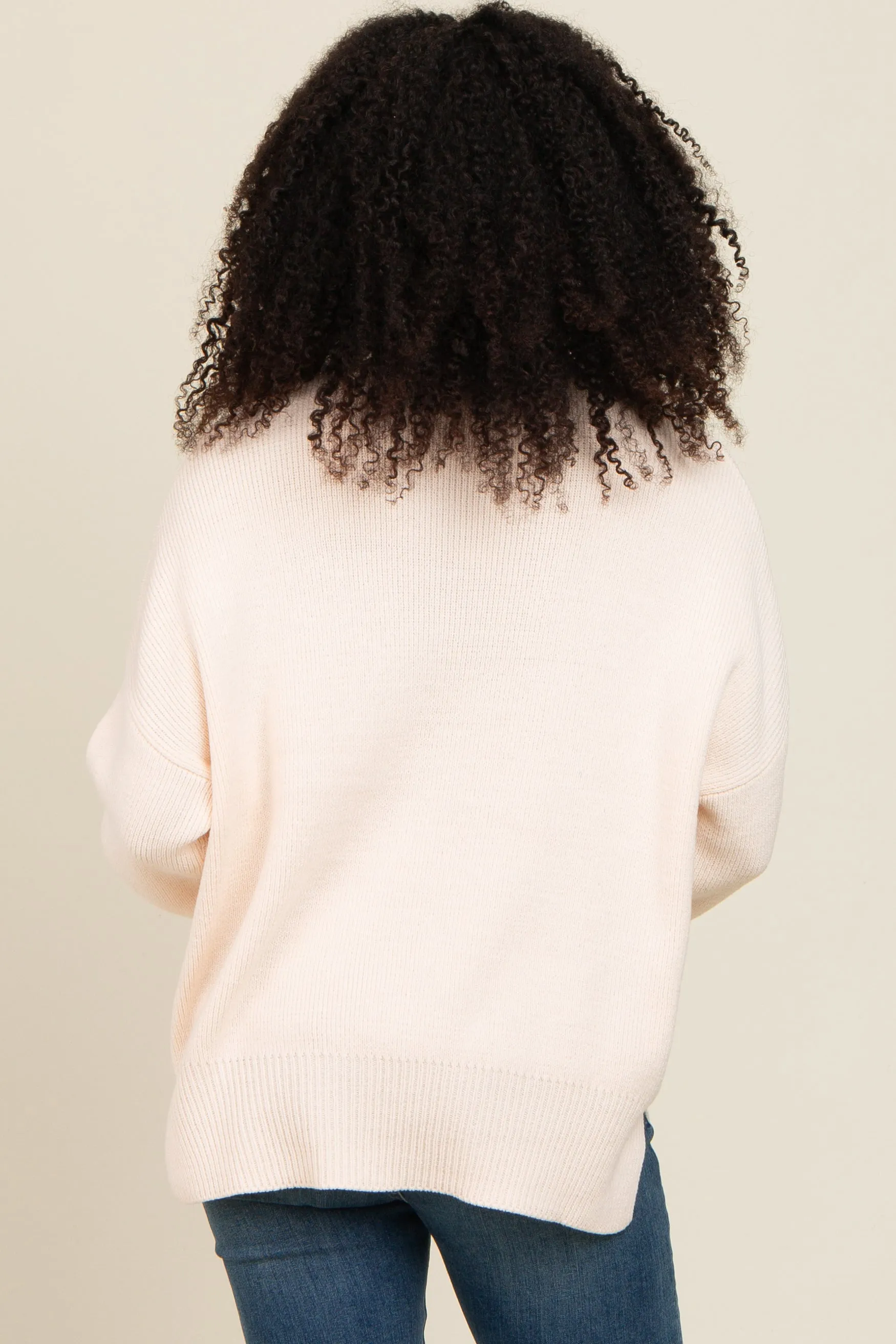 Cream Mock Neck Basic Sweater sold by Pinkblush product image thumbnail 4