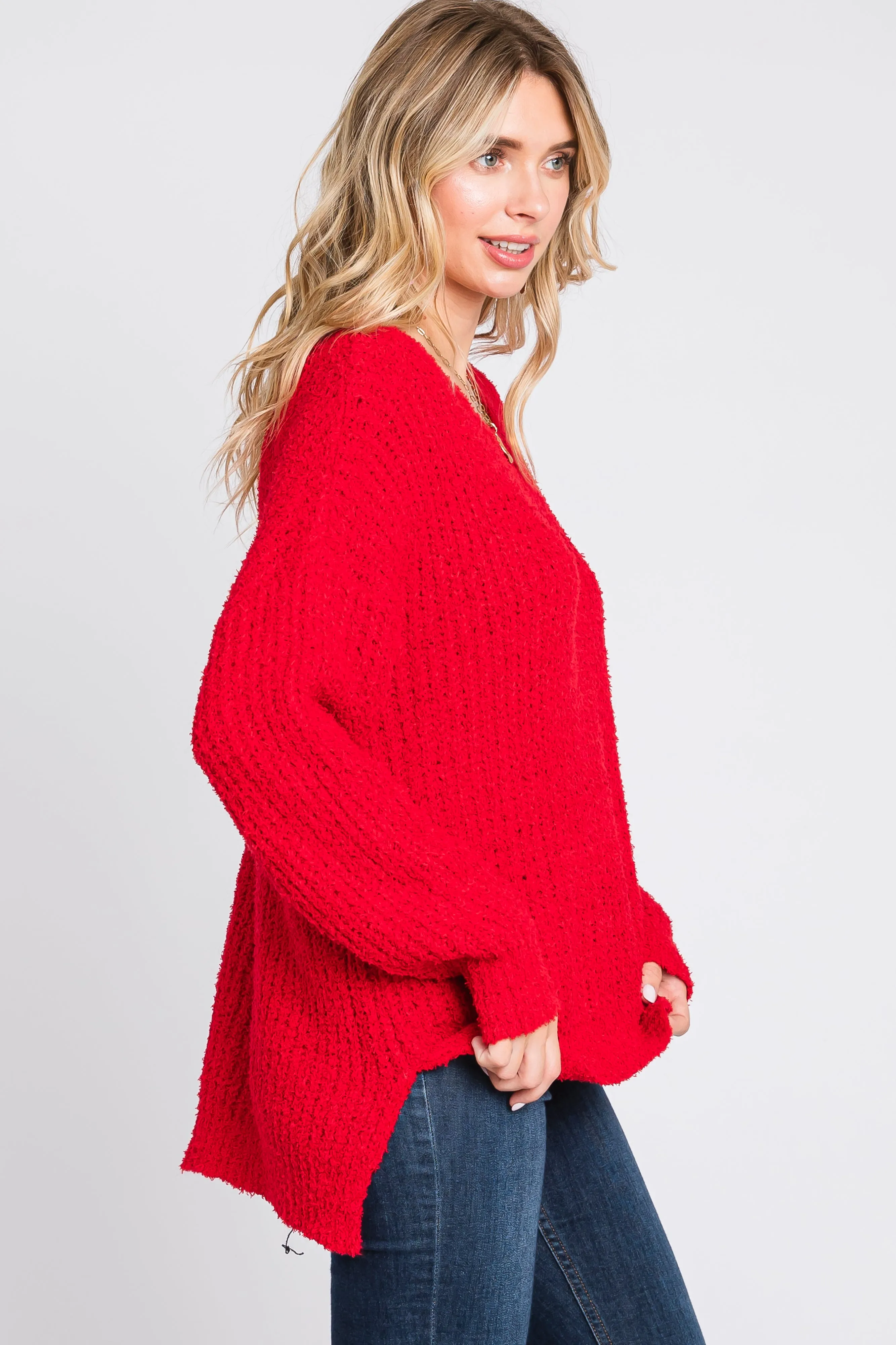 Red Dropped Shoulder Sweater sold by Pinkblush product image thumbnail 3