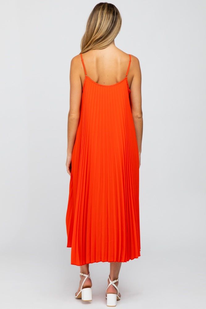 Coral Pleated Maternity Midi Dress sold by Pinkblush product image thumbnail 3