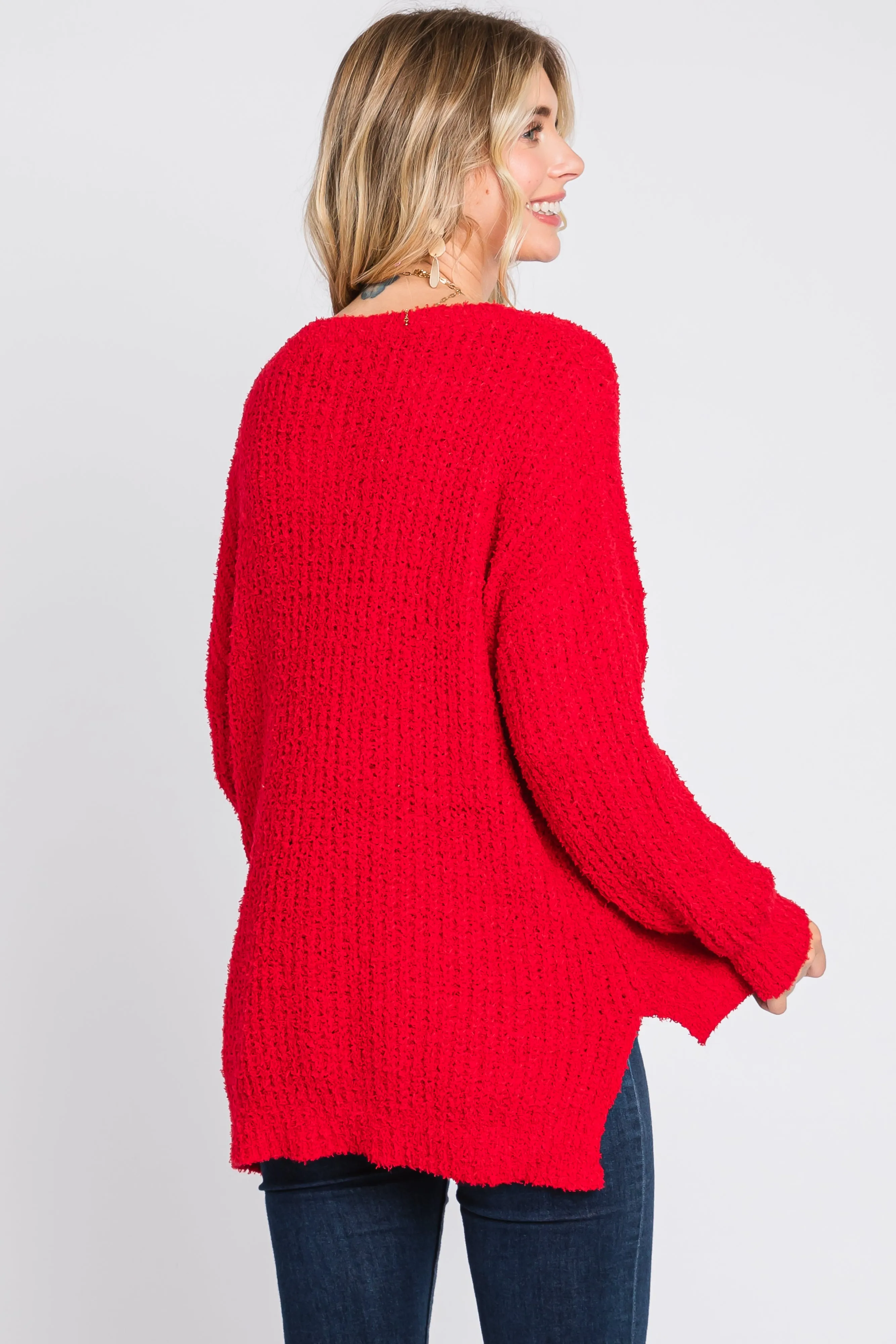 Red Dropped Shoulder Sweater sold by Pinkblush product image thumbnail 4