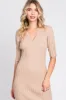 Peach V-Neck Crochet Top Maternity Midi Dress sold by Pinkblush