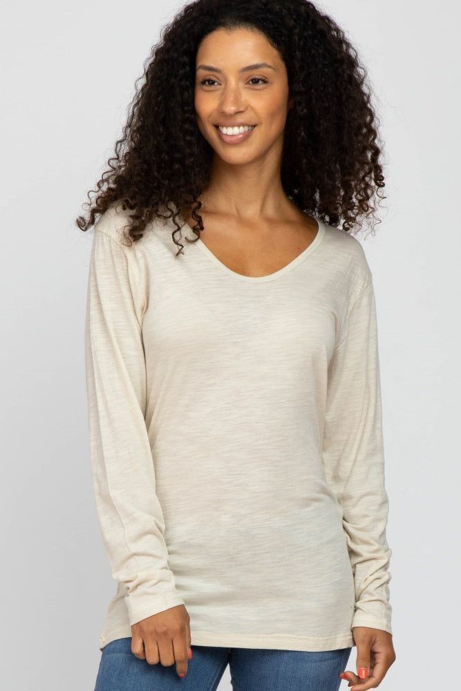 Beige Long Sleeve Active Top sold by Pinkblush