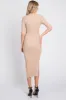 Beige Ribbed Knit Midi Dress sold by Pinkblush