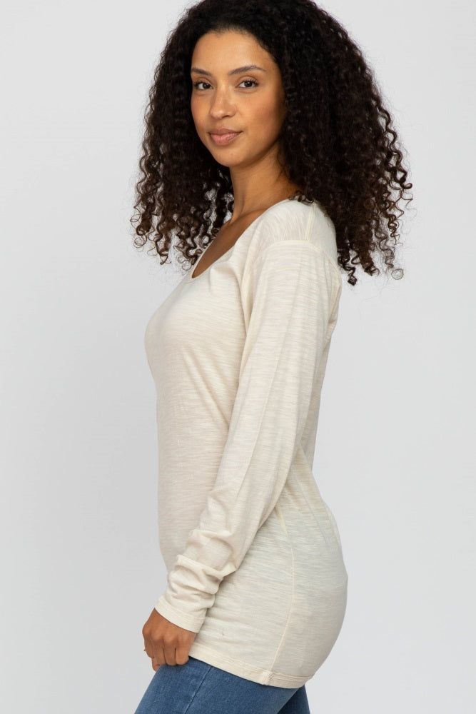 Beige Long Sleeve Active Top sold by Pinkblush product image thumbnail 2