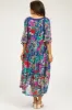Navy Floral Half-Length Sleeve Tie Maternity Midi Dress sold by Pinkblush
