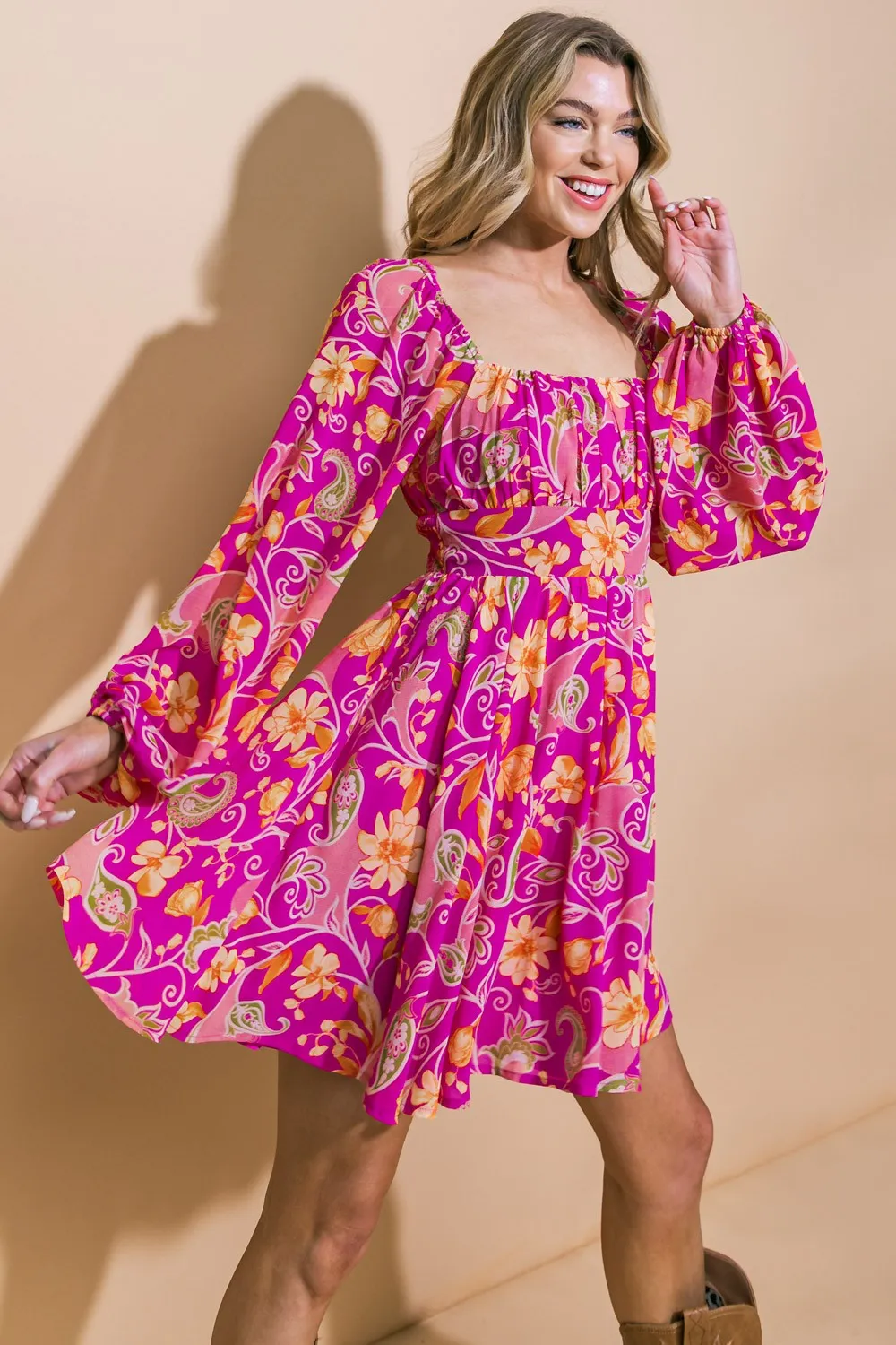 Orchid Floral Flowy Dress sold by Pinkblush product image thumbnail 4