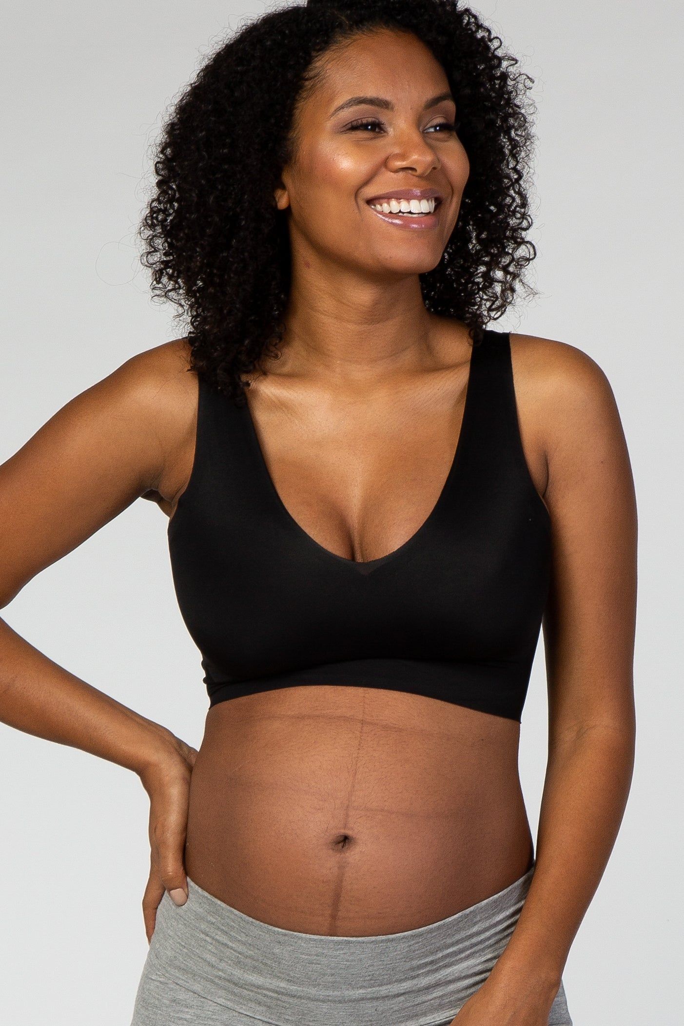 Black Seamless Maternity Bralette sold by Pinkblush