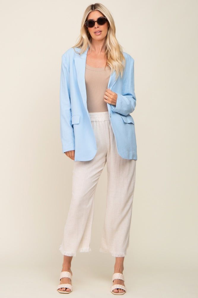 Light Blue Linen Front Pocket Blazer sold by Pinkblush product image thumbnail 4