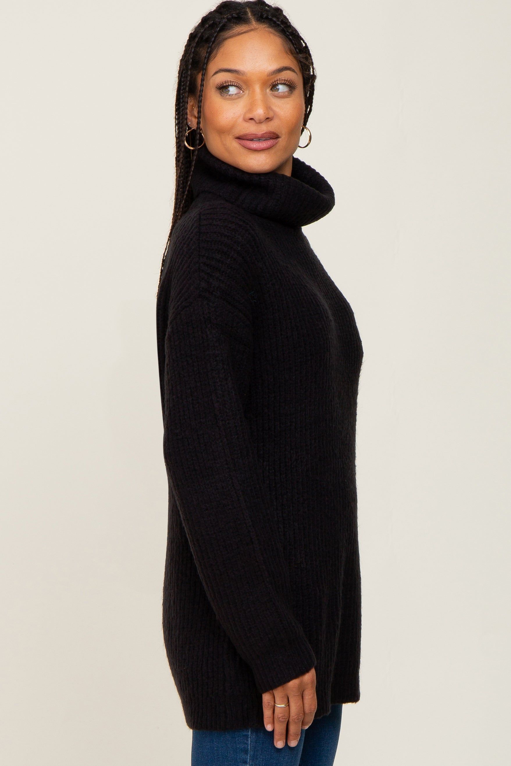 Black Soft Knit Cutout Back Sweater sold by Pinkblush product image thumbnail 2