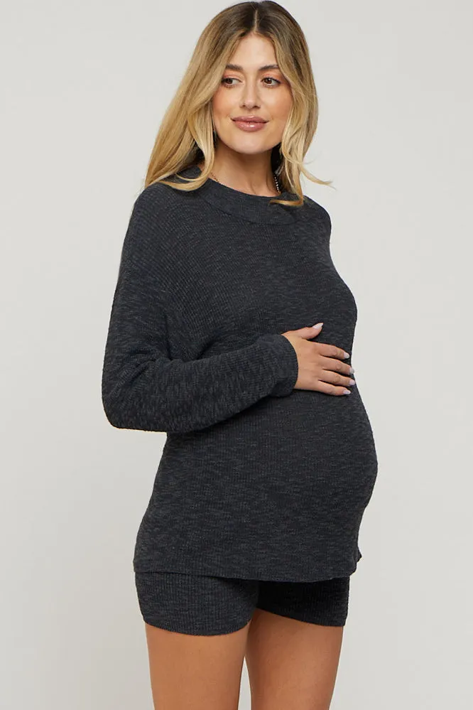 Charcoal Sweater Short Maternity Set sold by Pinkblush product image thumbnail 3