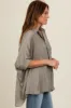 Olive Satin Oversized Shirt sold by Pinkblush