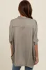 Olive Satin Oversized Shirt sold by Pinkblush