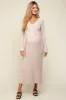 Taupe Ribbed Maternity Knit Maxi Dress sold by Pinkblush