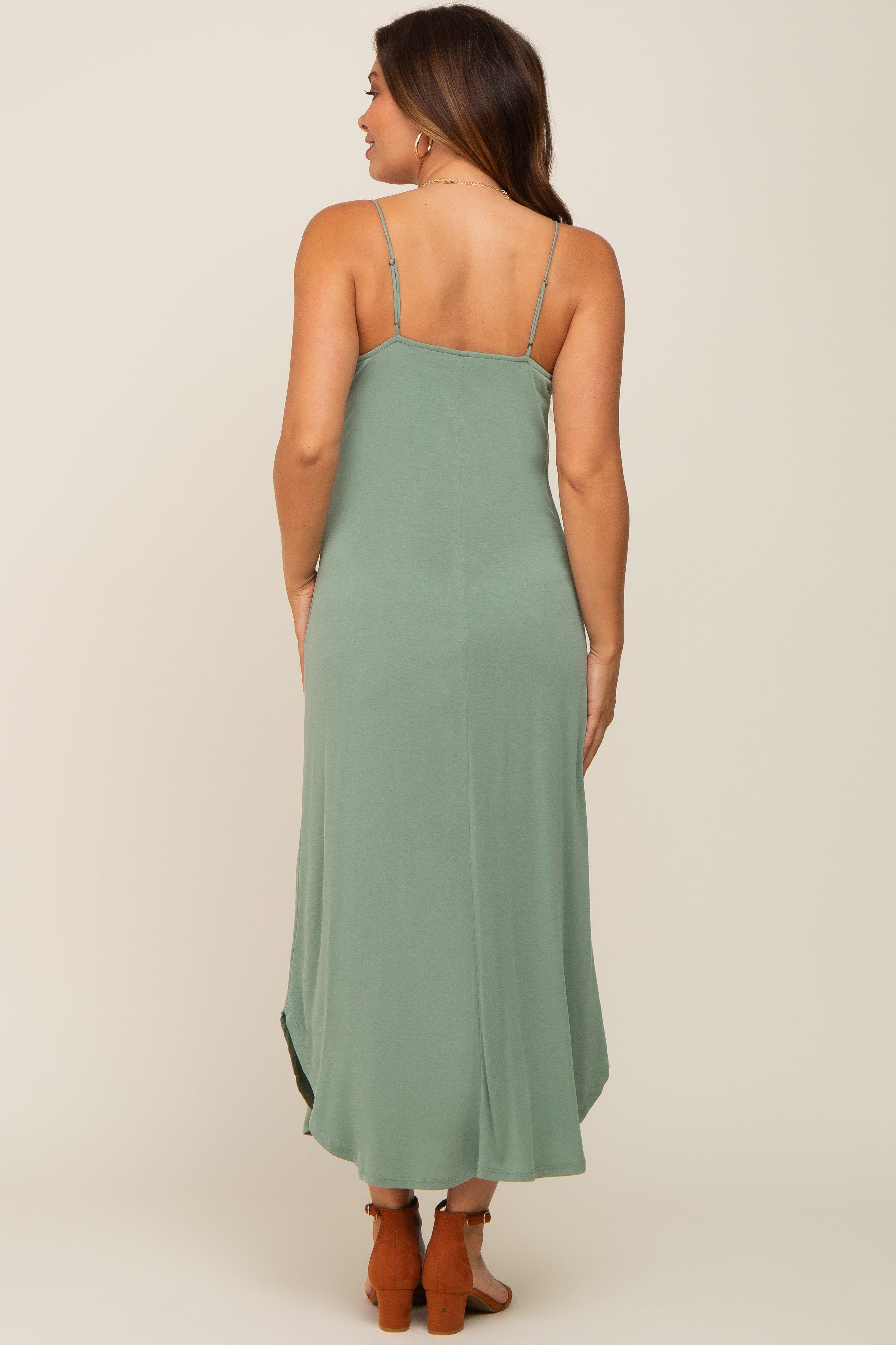 Olive Basic Maternity Midi Dress sold by Pinkblush product image thumbnail 4