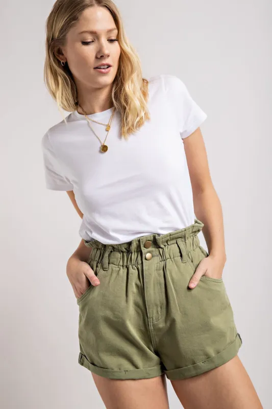 Sage Cotton Shorts sold by Pinkblush