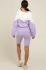 Lavender Colorblock Hoodie Shorts Set sold by Pinkblush