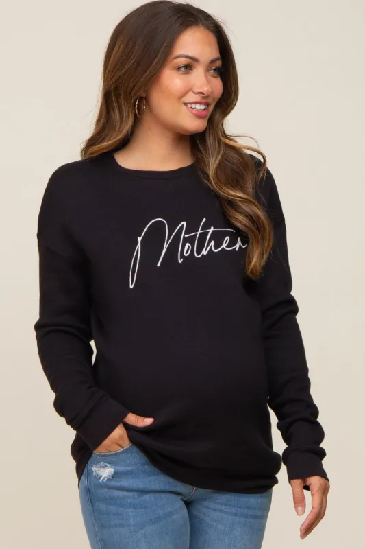 Black Ultra Soft Mother Maternity Sweatshirt sold by Pinkblush