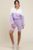 Lavender Colorblock Hoodie Shorts Set sold by Pinkblush