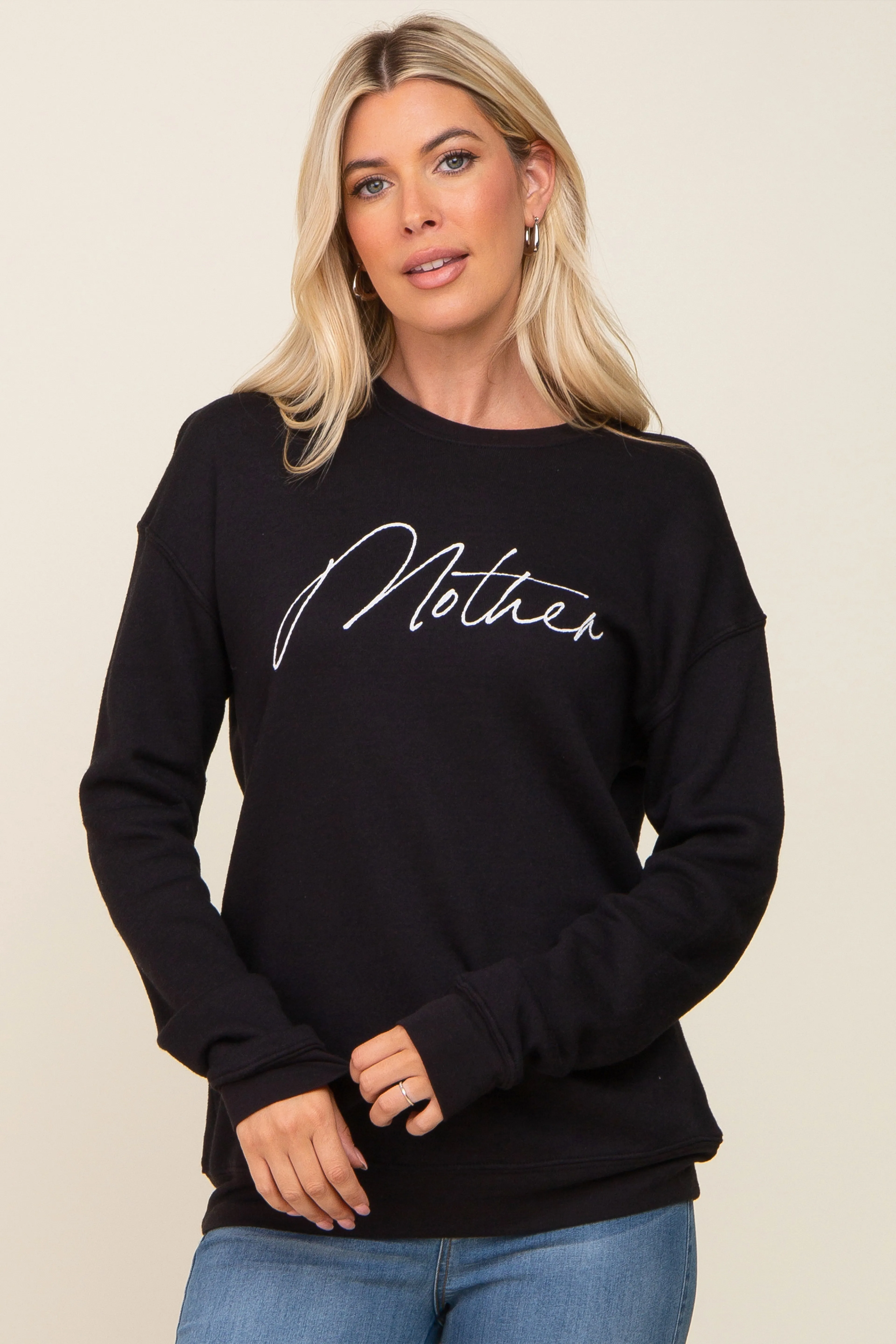 Black Ultra Soft Mother Maternity Sweatshirt sold by Pinkblush product image thumbnail 5
