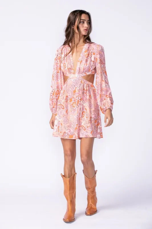 Pink Printed Cutout Dress made by Pinkblush