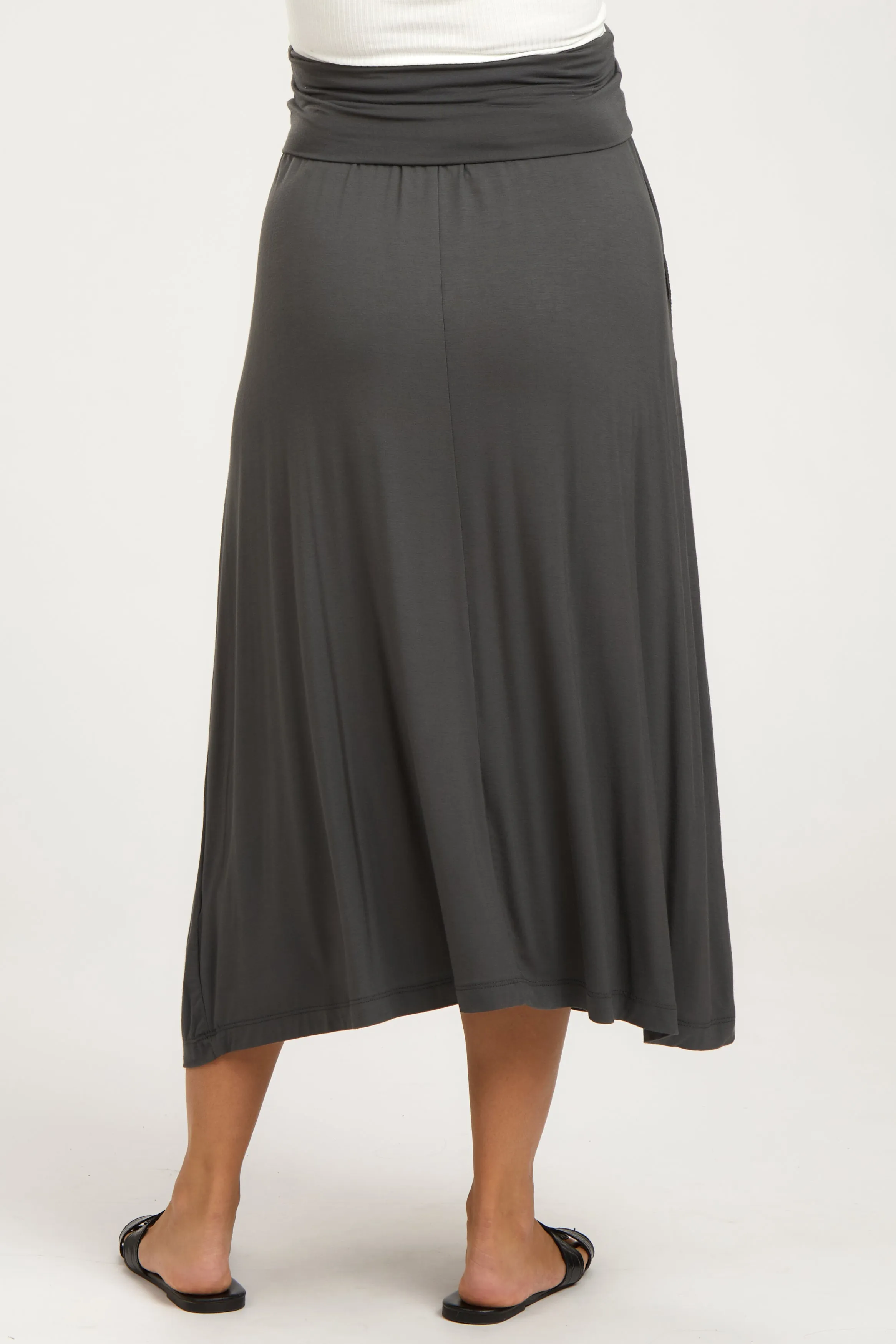Charcoal Fold-Over Maternity Maxi Skirt sold by Pinkblush product image thumbnail 4