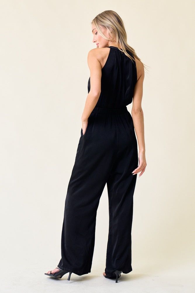 Black Halter Neck Jumpsuit sold by Pinkblush product image thumbnail 3