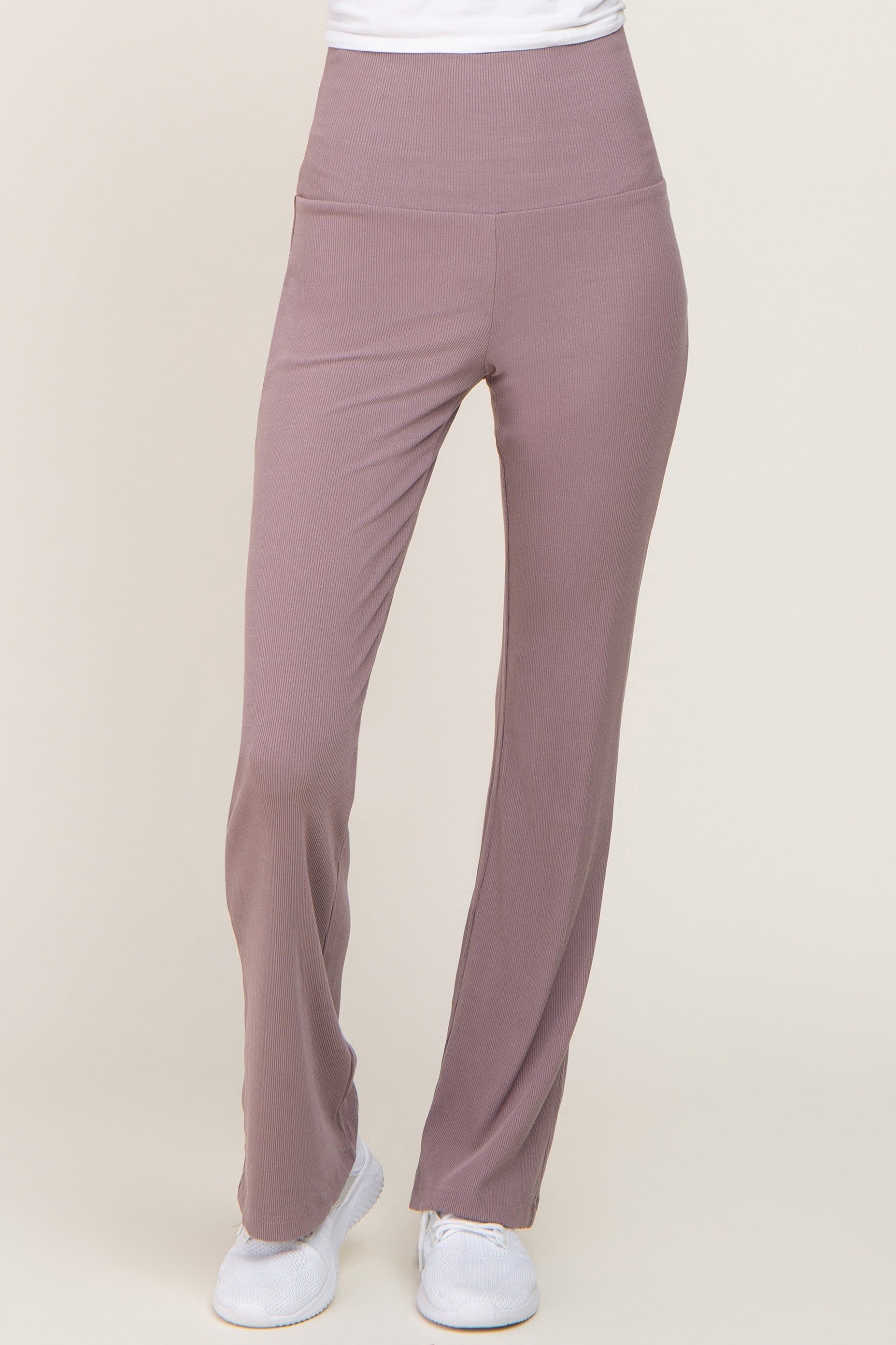 Mocha Ribbed Flare Pants sold by Pinkblush product image thumbnail 2