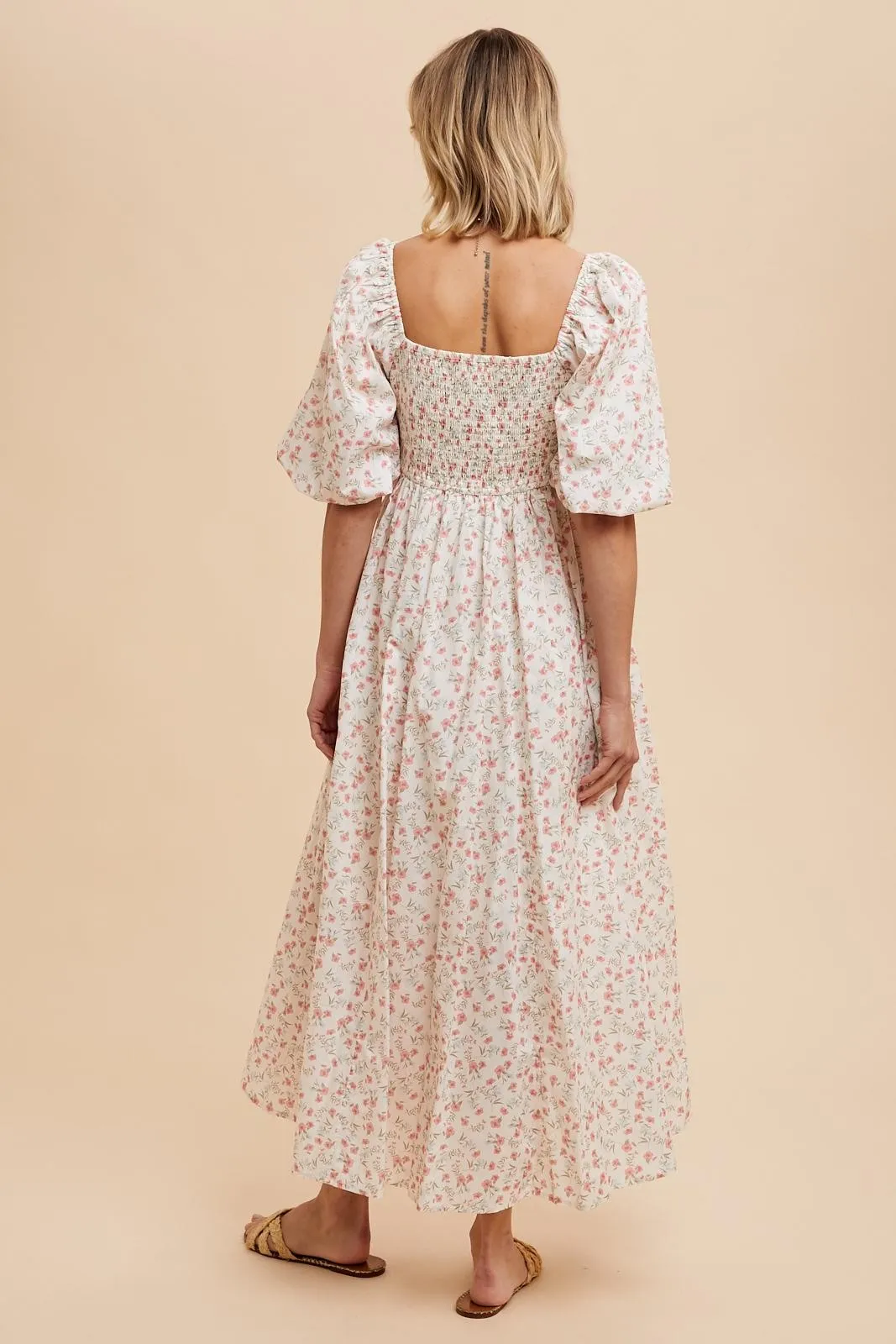 Pink Rose Floral Cotton Maxi Dress sold by Pinkblush product image thumbnail 3