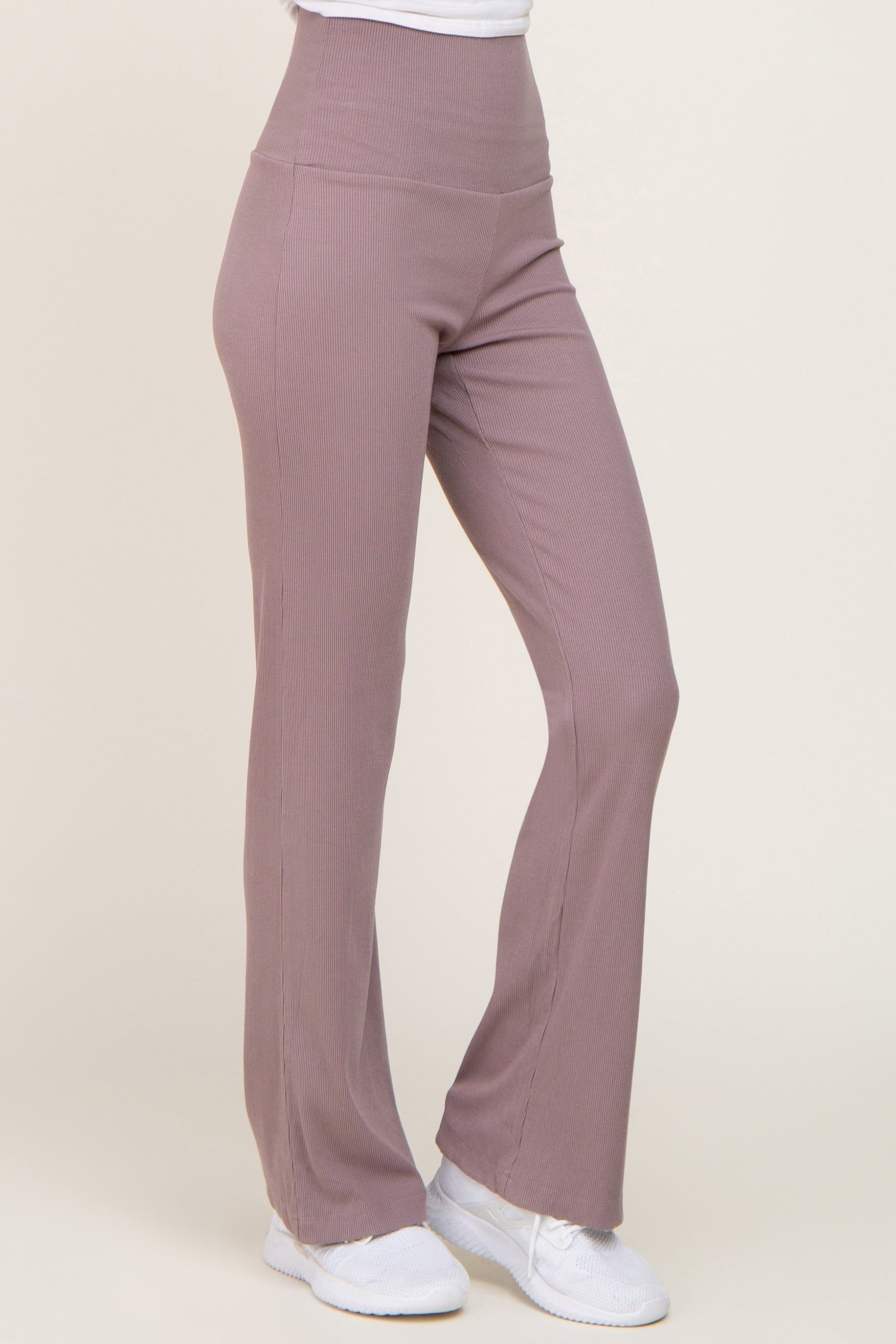 Mocha Ribbed Flare Pants sold by Pinkblush product image thumbnail 3