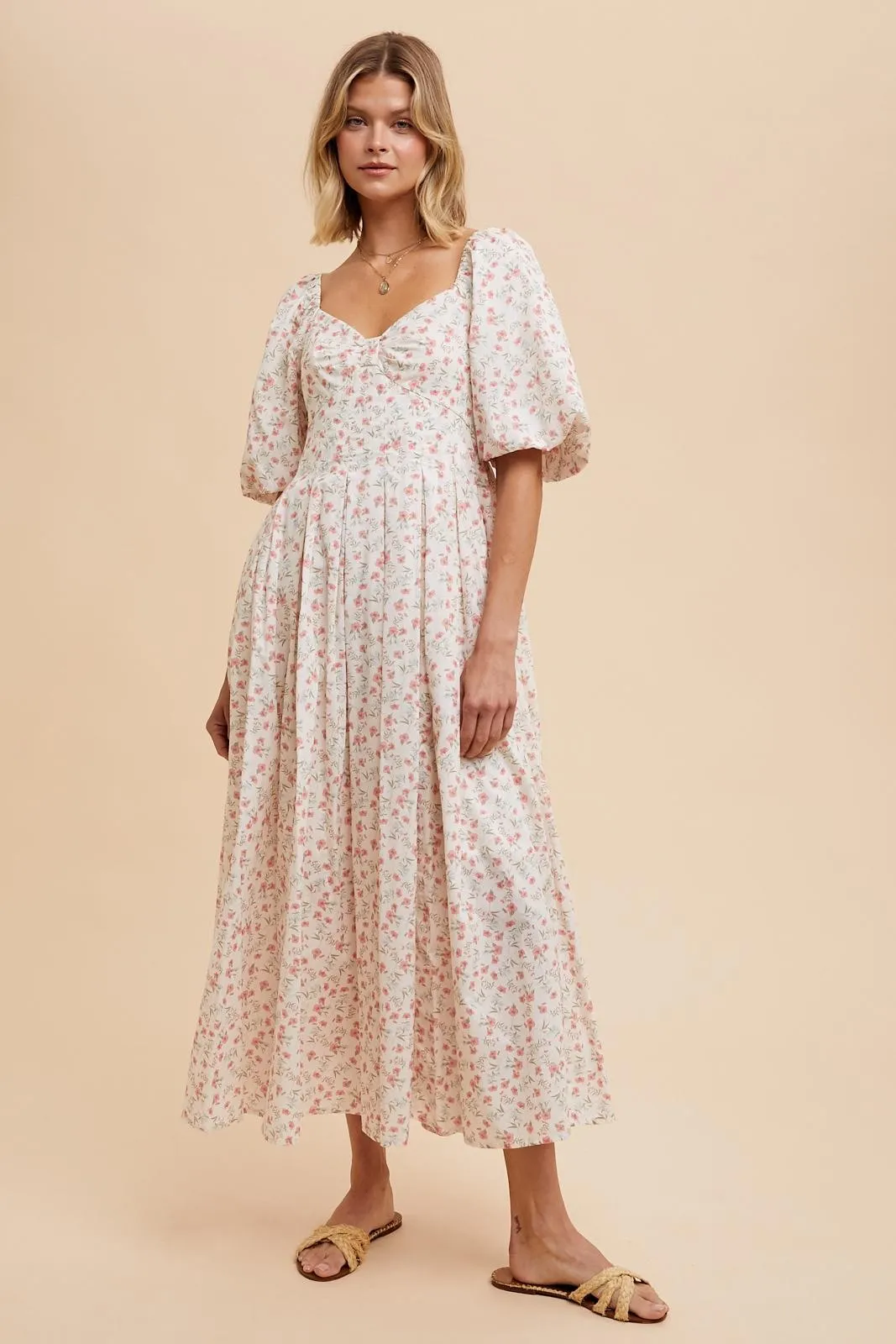 Pink Rose Floral Cotton Maxi Dress sold by Pinkblush