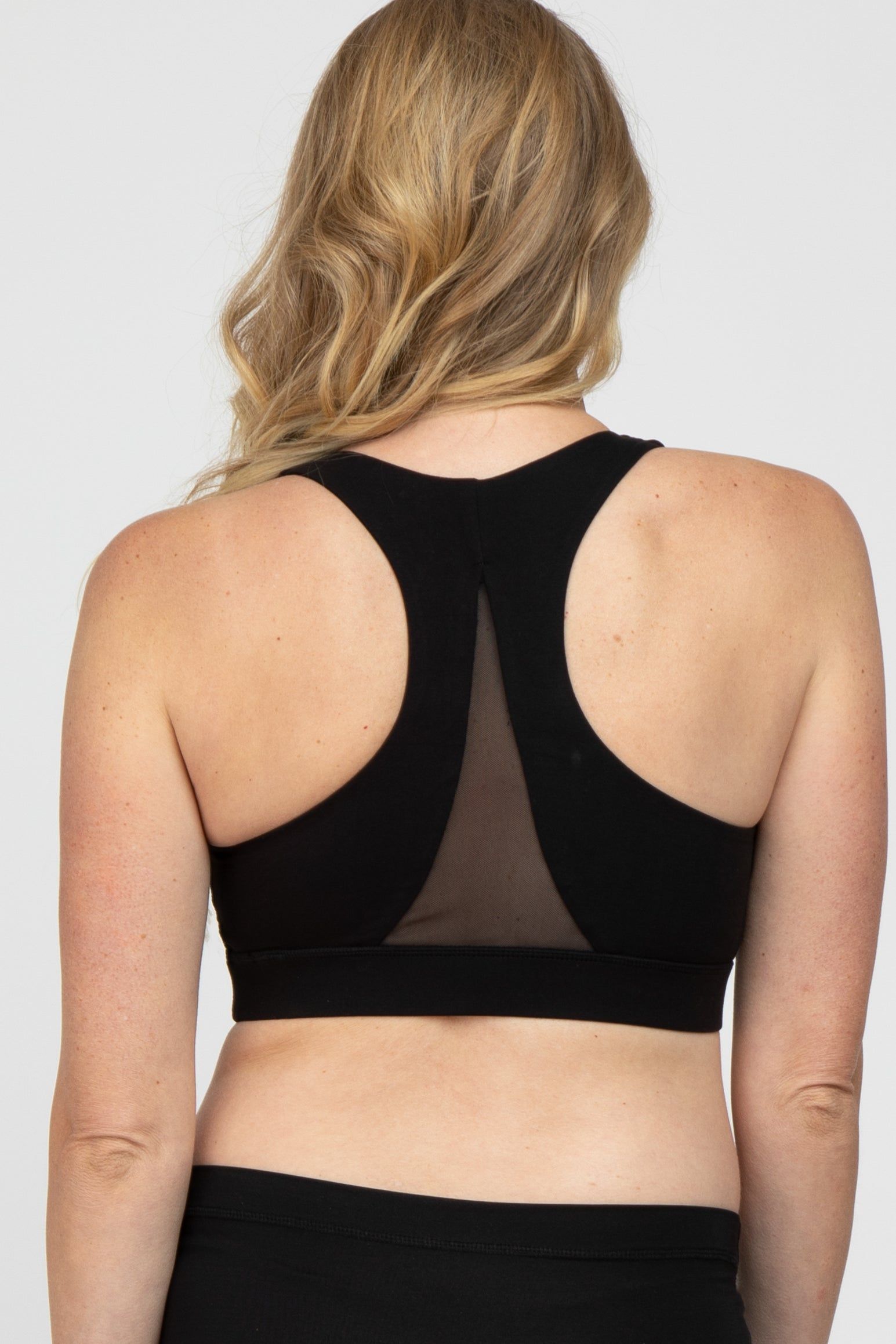 Black Mesh Racerback Maternity Sports Bra sold by Pinkblush product image thumbnail 4