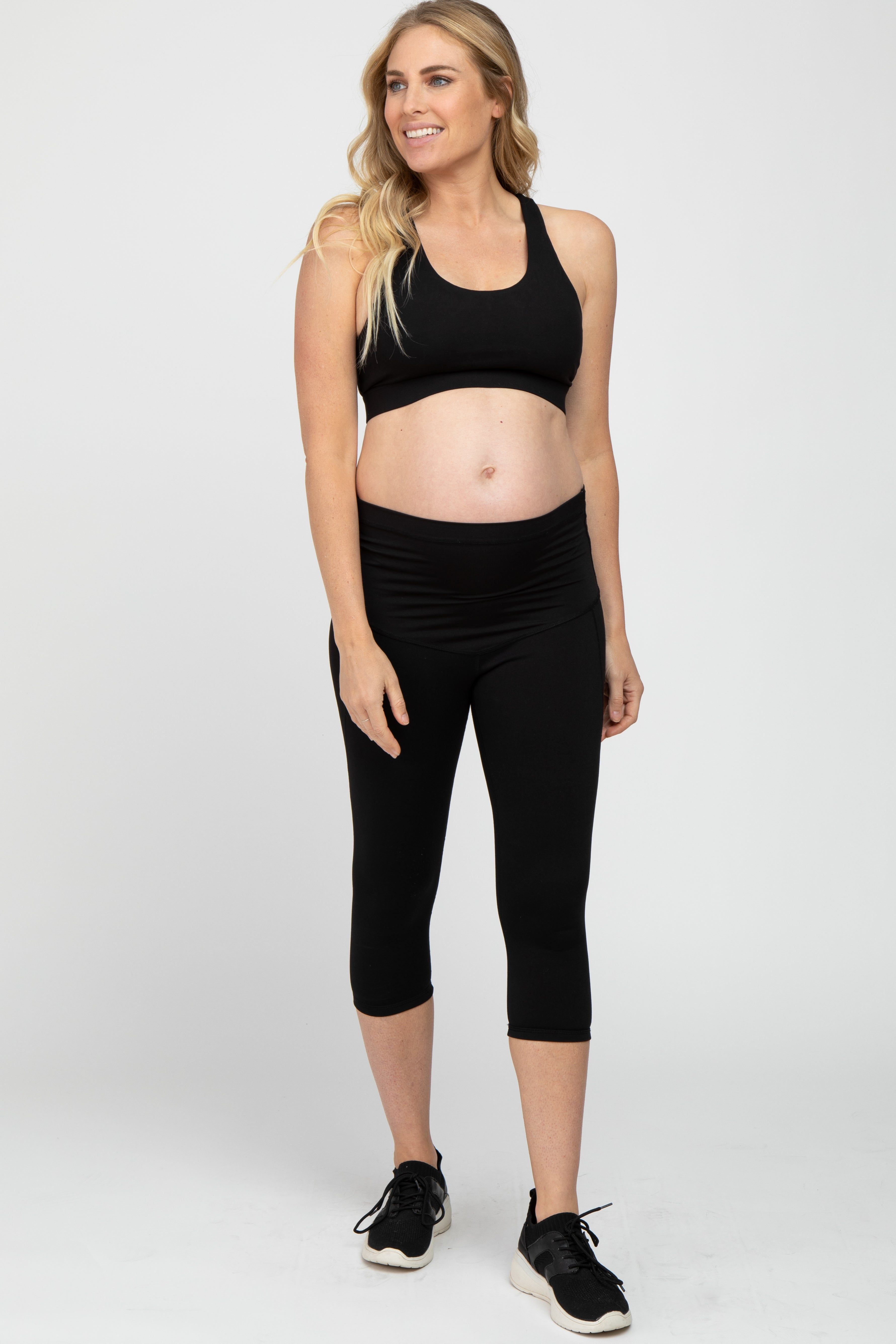 Black Mesh Racerback Maternity Sports Bra sold by Pinkblush product image thumbnail 2