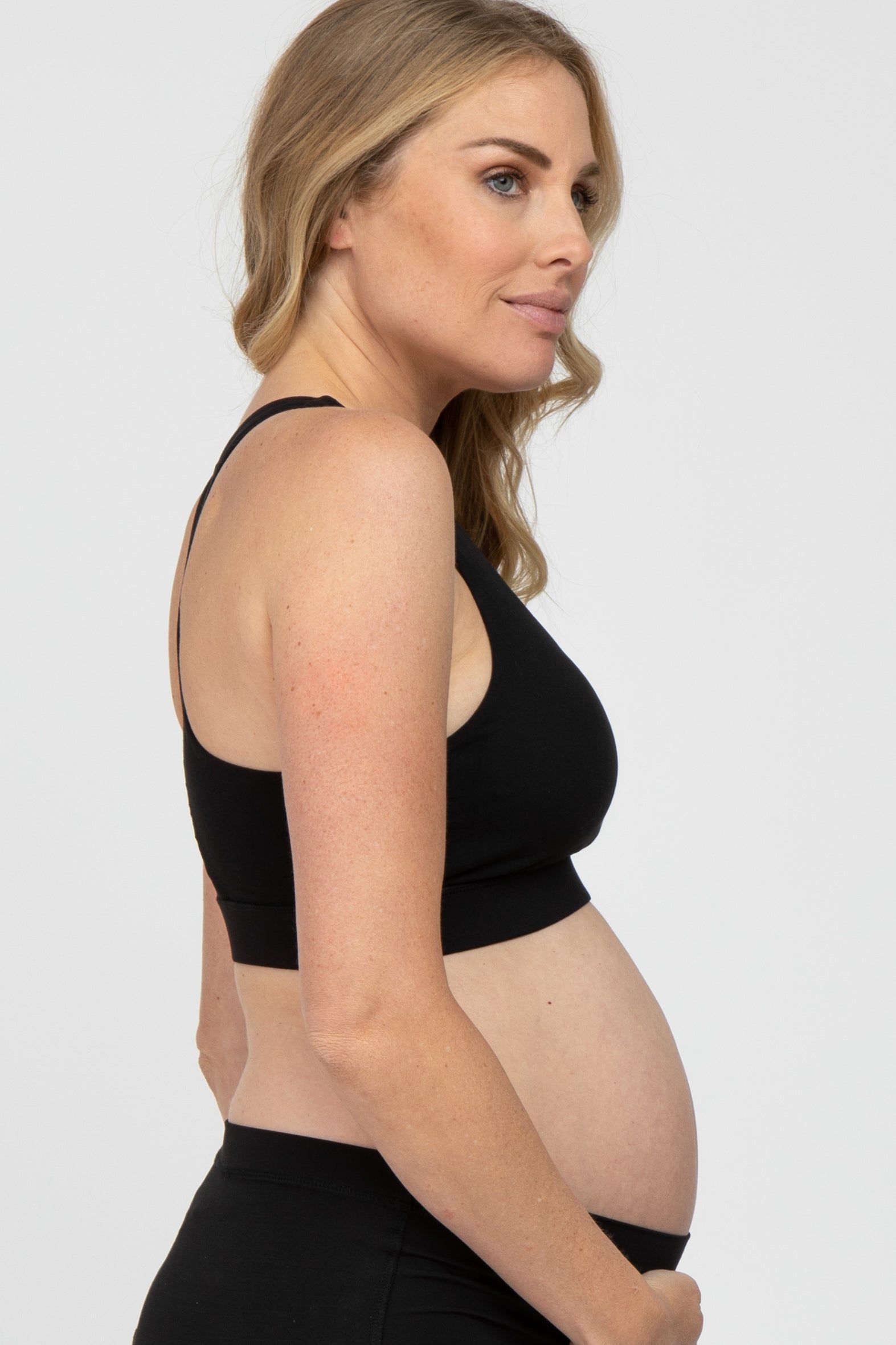 Black Mesh Racerback Maternity Sports Bra sold by Pinkblush product image thumbnail 3