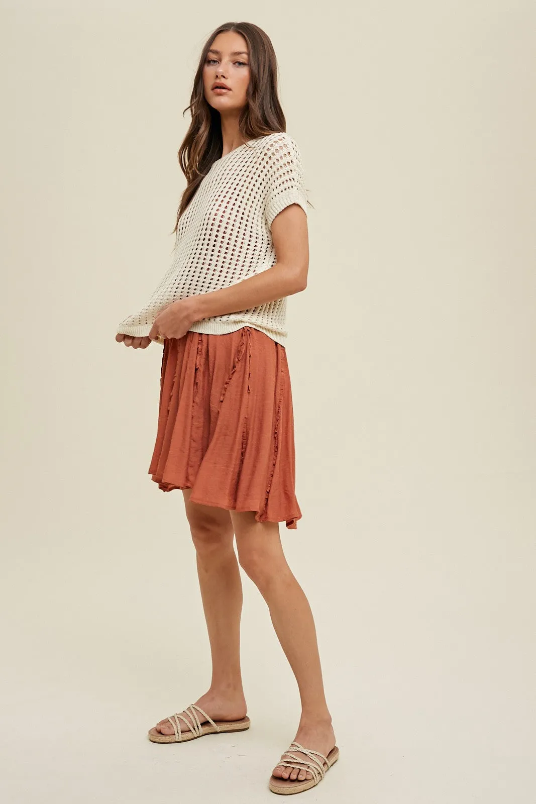 Cream Open Knit Top sold by Pinkblush product image thumbnail 3