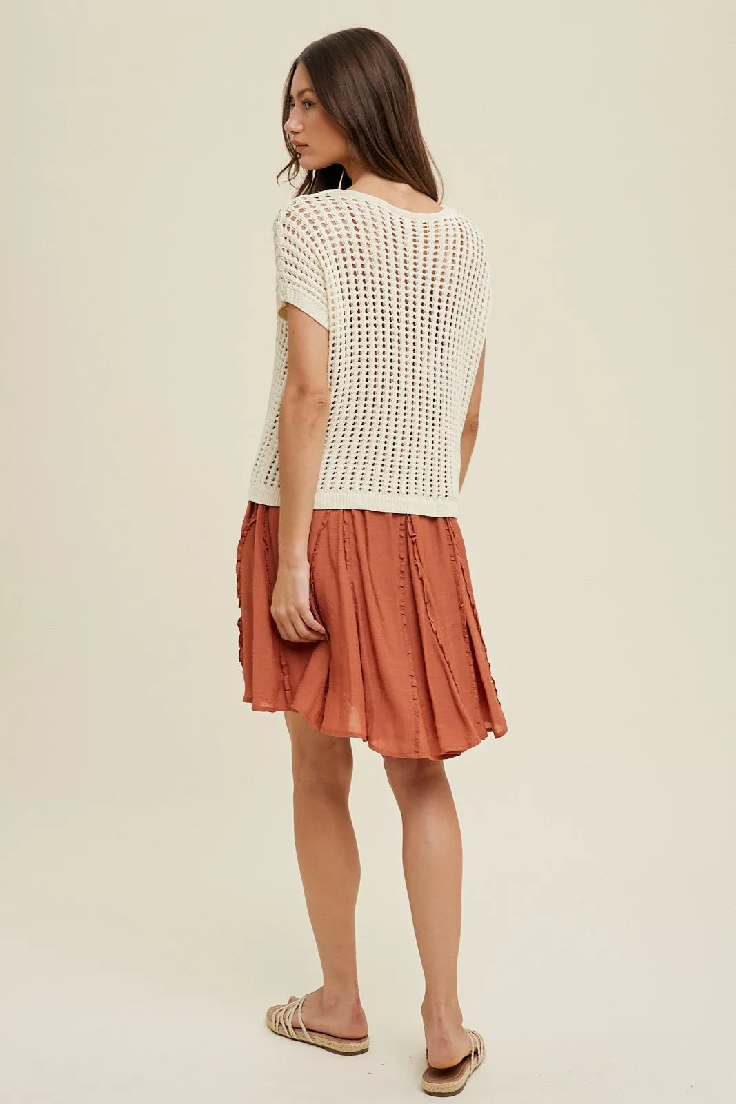 Cream Open Knit Top sold by Pinkblush product image thumbnail 4
