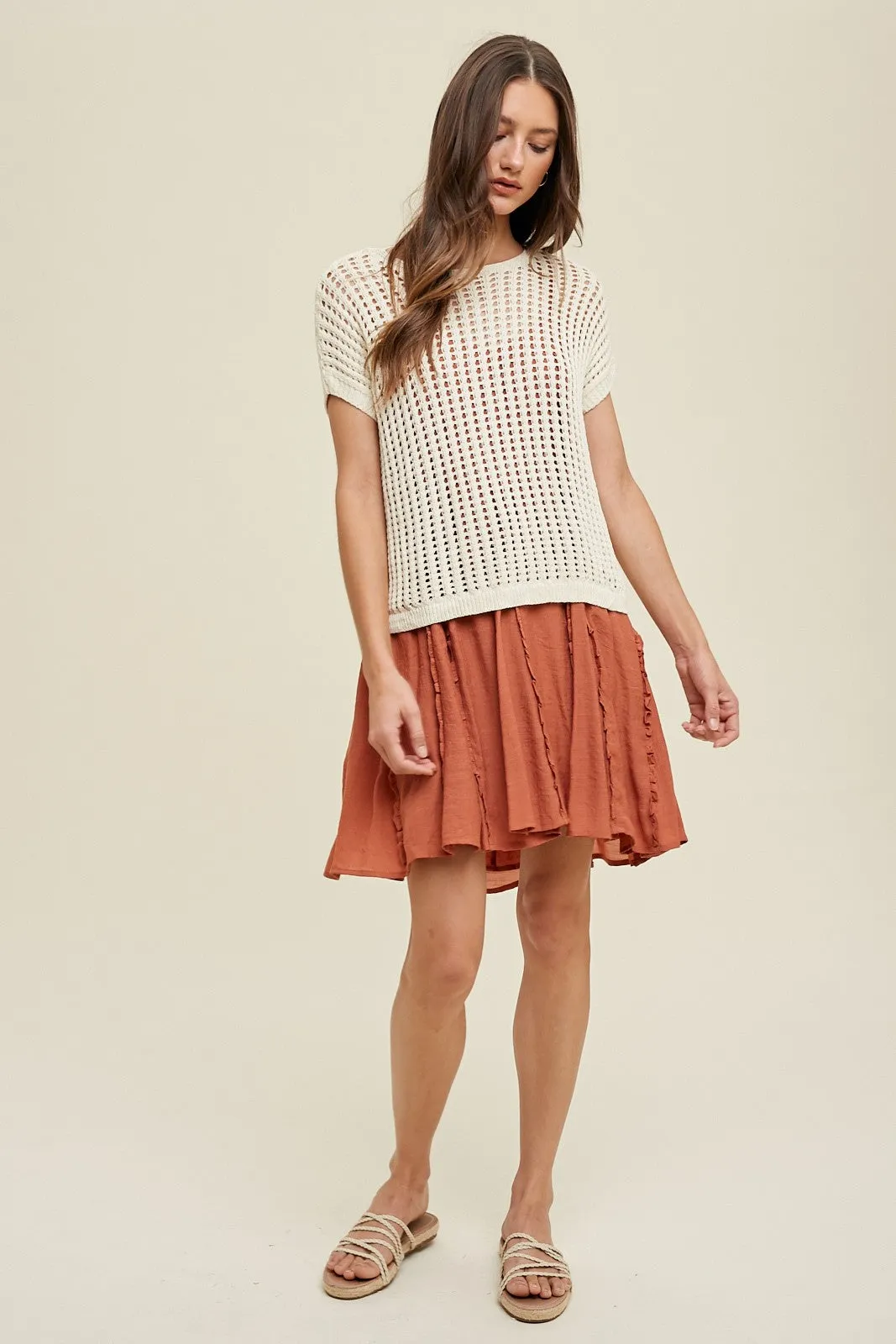 Cream Open Knit Top sold by Pinkblush product image thumbnail 2