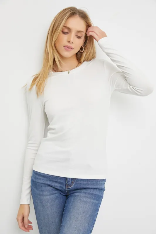 Ivory Long Sleeve Top sold by Pinkblush