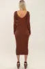 Mocha V-Neck Long Sleeve Fitted Maternity Maxi Dress sold by Pinkblush