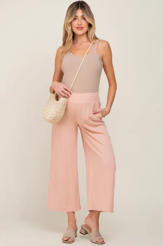 Light Pink Wide Leg Maternity Pants sold by Pinkblush