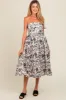 Black Floral Strapless Maternity Midi Dress sold by Pinkblush
