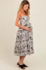 Black Floral Strapless Maternity Midi Dress sold by Pinkblush