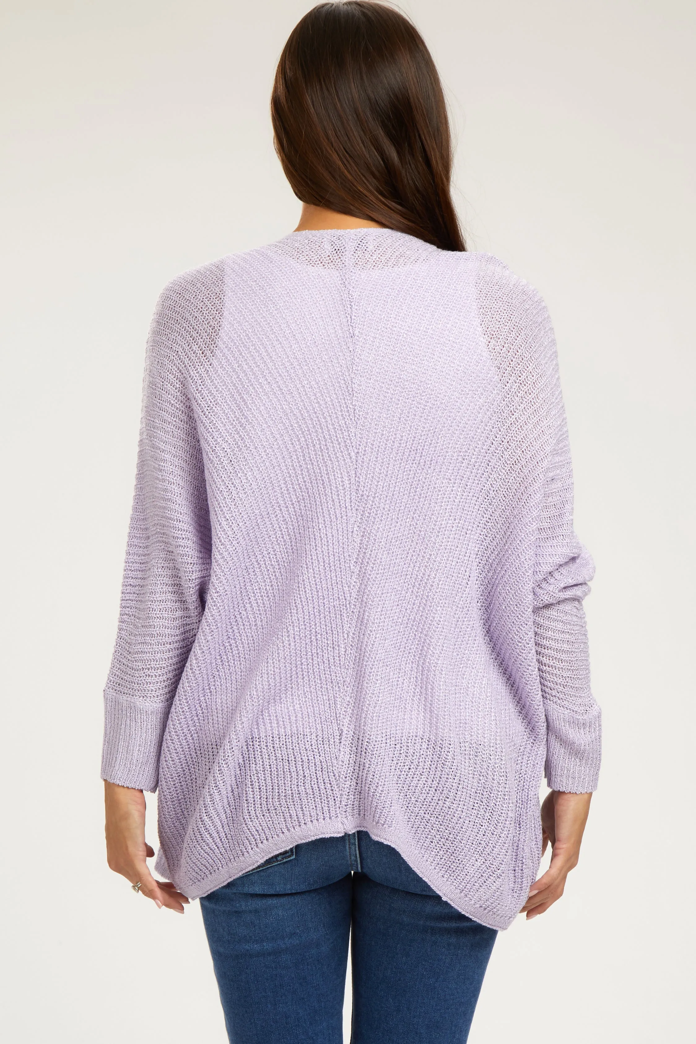 Lavender Knit Dolman Sleeve Maternity Cardigan sold by Pinkblush product image thumbnail 3