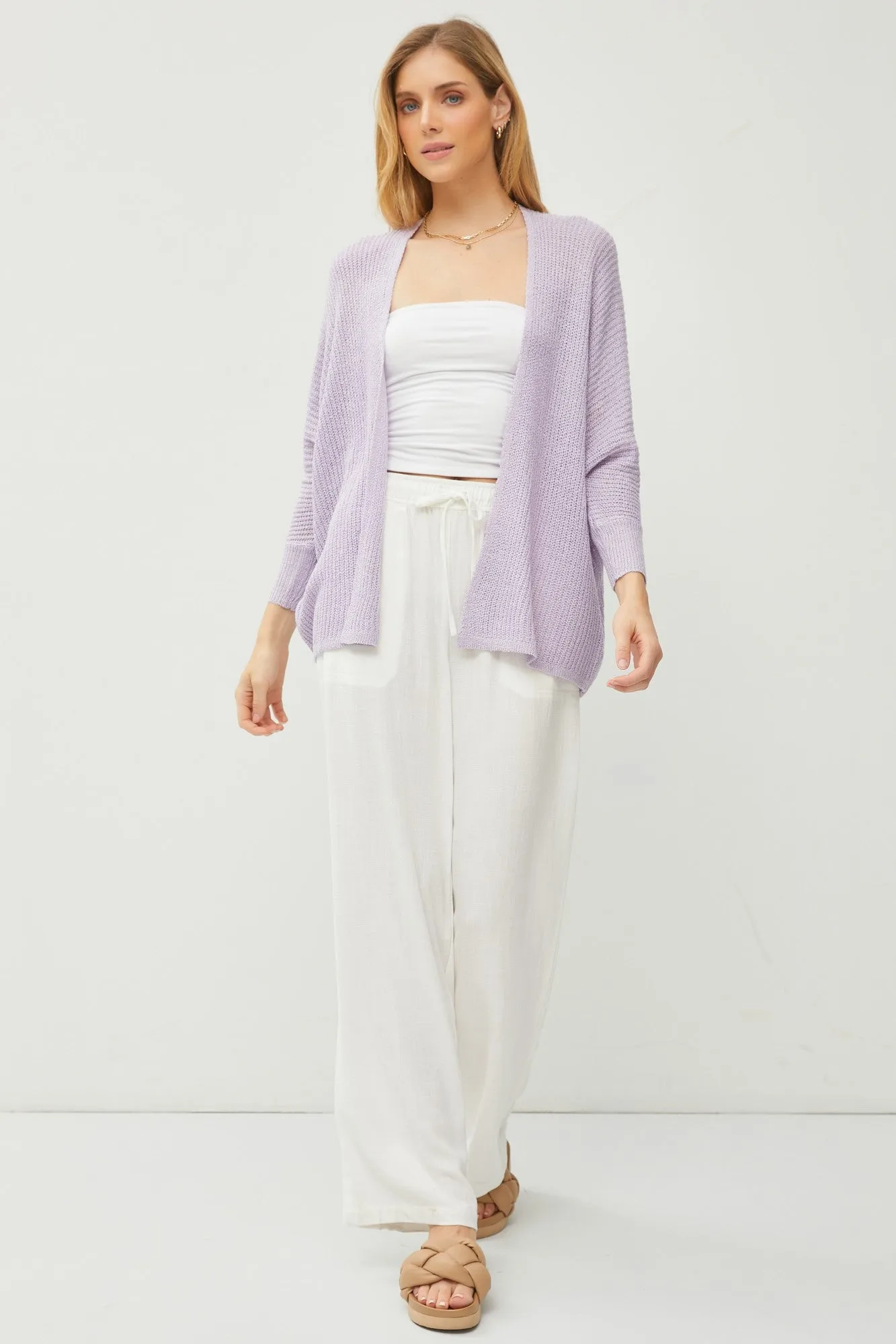 Lavender Knit Dolman Sleeve Maternity Cardigan sold by Pinkblush product image thumbnail 4